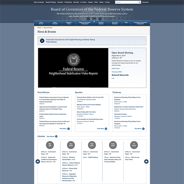 Federal Reserve News & Events - Landing Page
