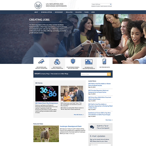 SEC.gov homepage