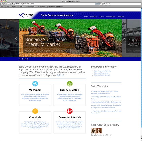 Sojitz Corporation of America Website