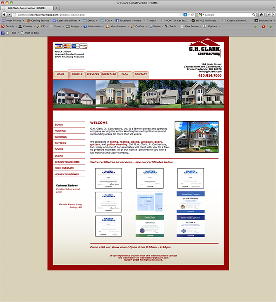 GH Clark Construction Website GH Clark Construction Website