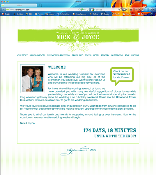 Nick and Joyce Wedding Website Nick and Joyce Wedding Website