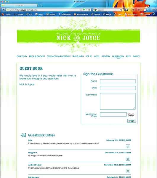 Nick and Joyce Wedding Website Nick and Joyce Wedding Website