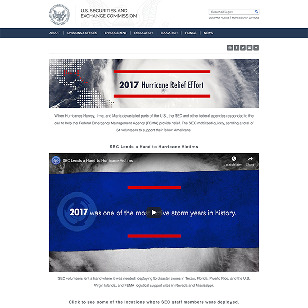 SEC.gov 2017 Hurricane Relief Effort